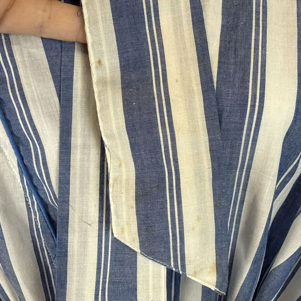 VTG Pierre Cardin NWT Robe One Size Striped Blue White Deadstock Sibleys Tag